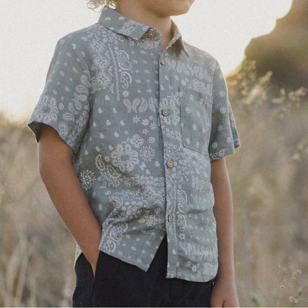 Rylee + Cru Bandana Collared Shirt